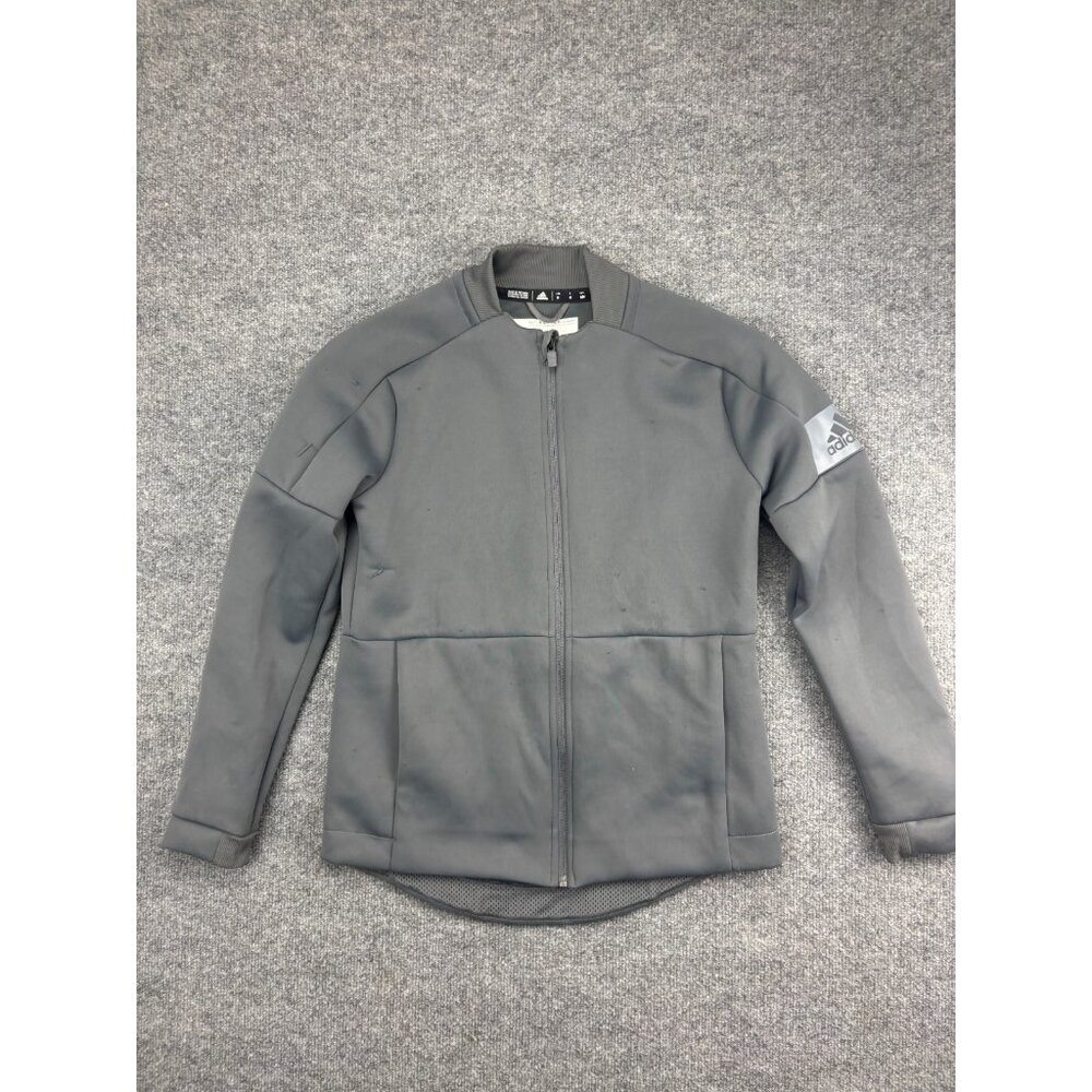 Adidas Team Squad Bomber Jacket Women's M Gray Climalite Sports Limited Edition